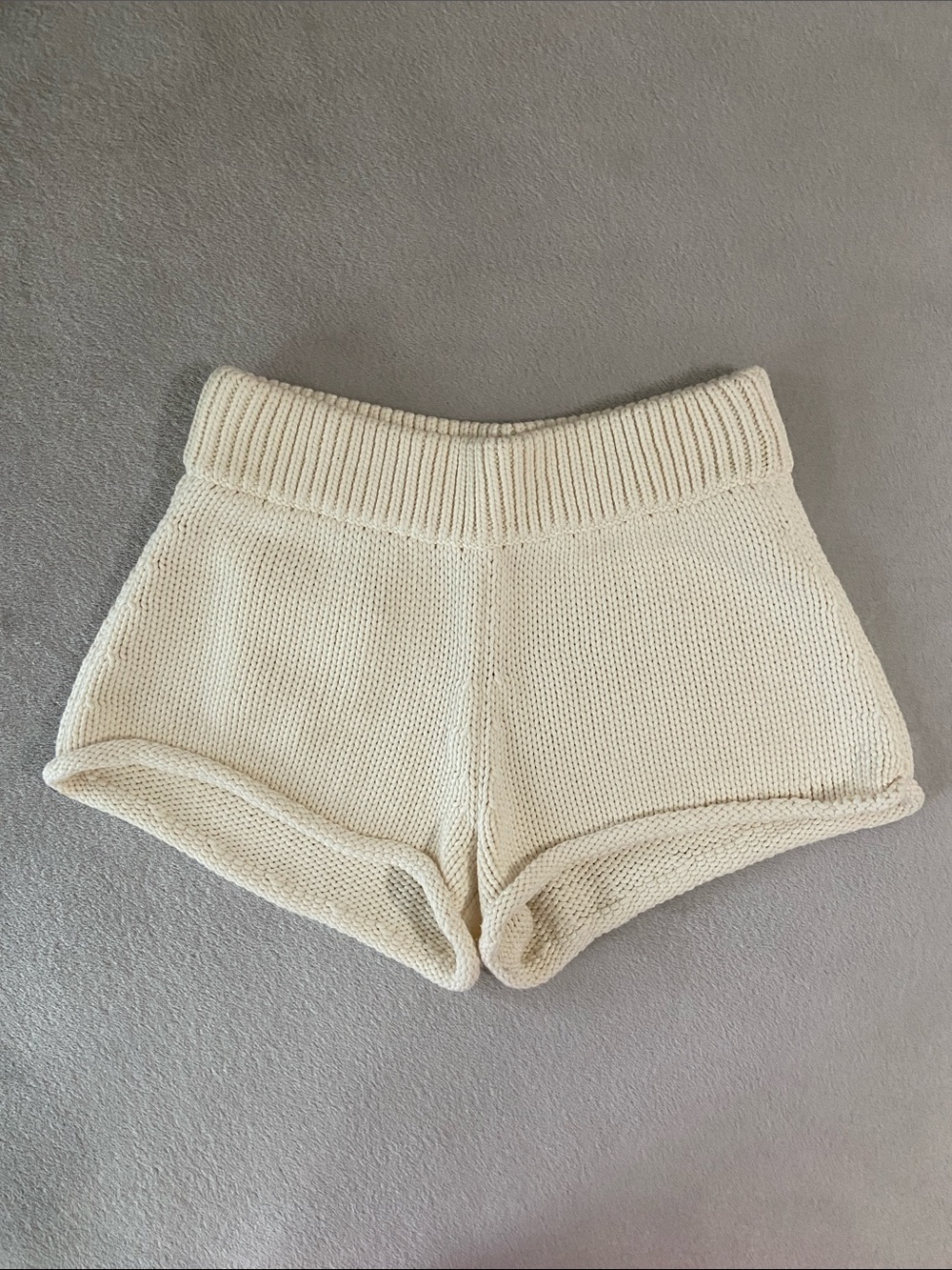 T by Alexander Wang Cream Knit Shorts